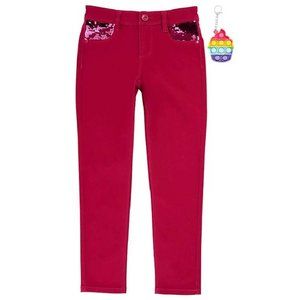 Girls' Stretch Denim Jeans w/Bling Pockets & Ice Cream Pop It Charm  4/5 (555)